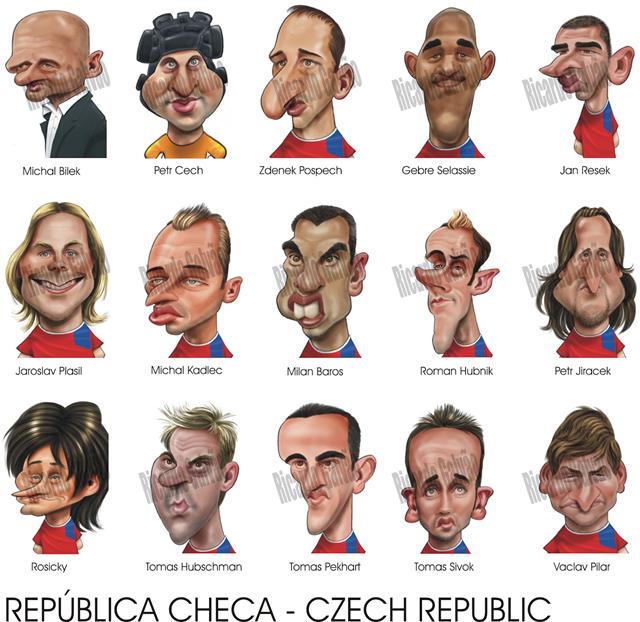 Карикатуры Рикарду Галвао на участников Евро-2012